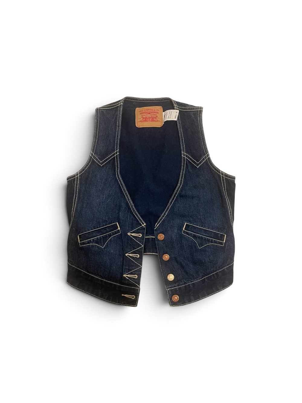 Levi's Dark Blue Denim Vest - Classic Button Front